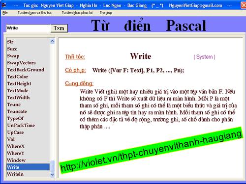 Từ điển Pascal