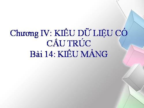 Bài 11. Kiểu mảng