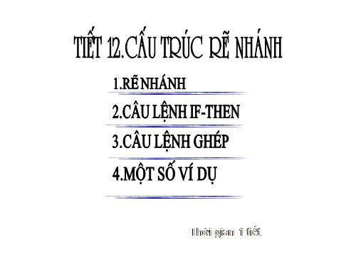 Bài 9. Cấu trúc rẽ nhánh