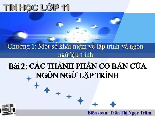 Bài 2. Các thành phần của ngôn ngữ lập trình