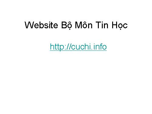 Website Bộ Môn Tin Học Trường THPT Củ Chi