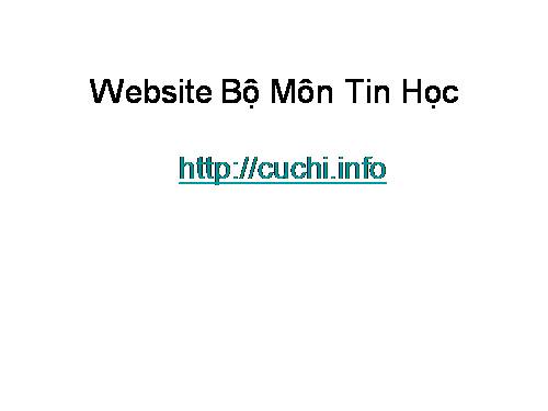 Website Bộ Môn Tin Học Trường THPT Củ Chi