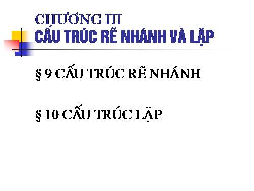 Bài 9. Cấu trúc rẽ nhánh