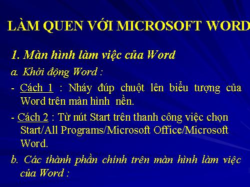 lam quen voi microsoft word