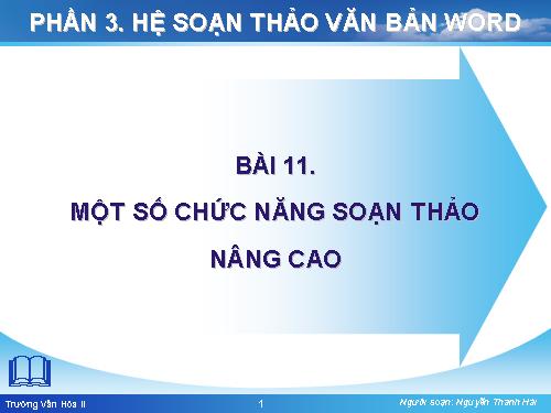 NGHE11_Bai11_MotSoChucNangSoanThaoNangCao