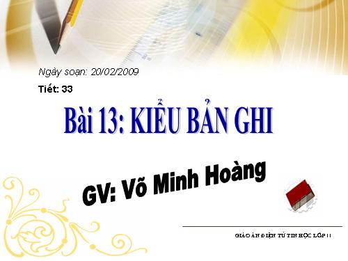 Bài 13. Kiểu bản ghi