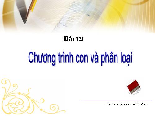 Bài 17. Chương trình con và phân loại