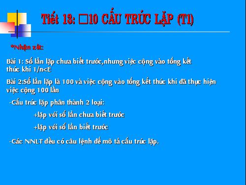 Bài 10. Cấu trúc lặp