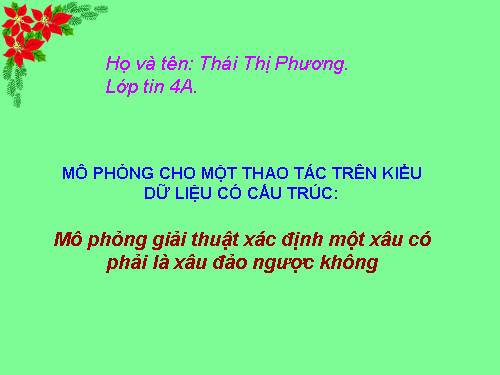 Mô phỏng xâu Palidrome