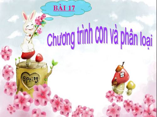 Bài 17. Chương trình con và phân loại