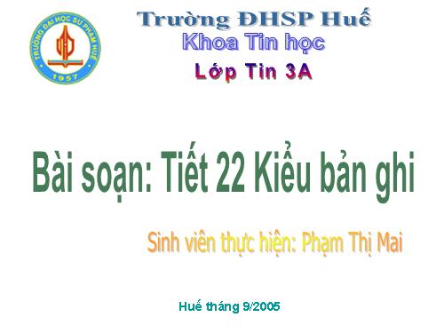 Bài 13. Kiểu bản ghi