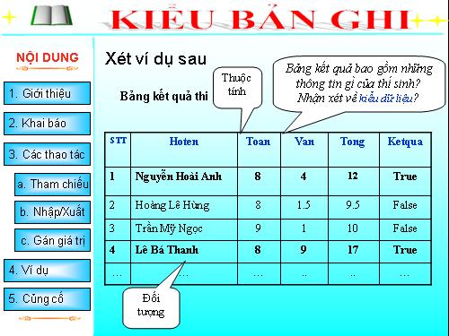 Bài 13. Kiểu bản ghi