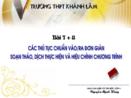 Bài 7. Các thủ tục chuẩn vào/ra đơn giản