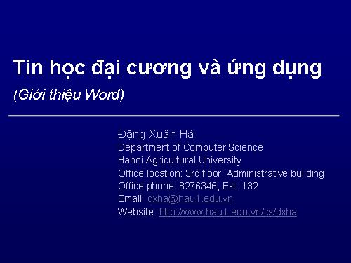 tin học đại cương và ứng dụng ( giới thiệu về work)