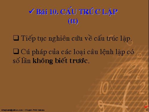 Bài 10. Cấu trúc lặp