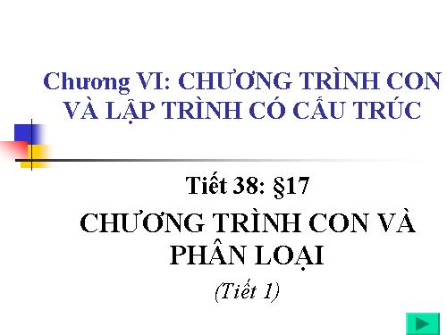 Bài 17. Chương trình con và phân loại