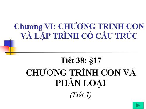 Bài 17. Chương trình con và phân loại