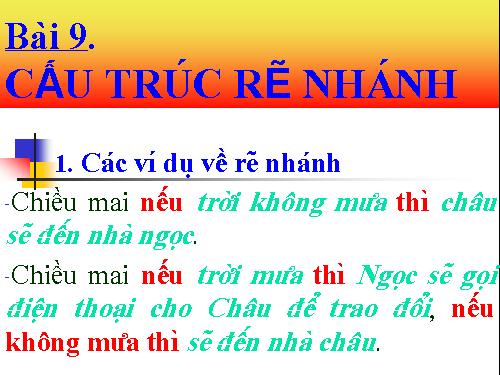 Bài 9. Cấu trúc rẽ nhánh