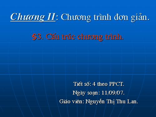 Bài 3. Cấu trúc chương trình