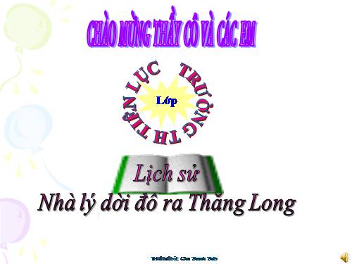 Bài 9. Nhà Lý dời đô ra Thăng Long