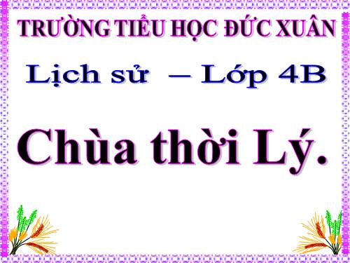 Bài 10. Chùa thời Lý