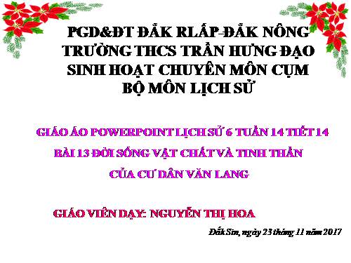 Bài 13. Đời sống vật chất và tinh thần của cư dân Văn Lang