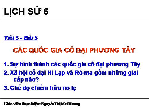 Bài 5. Các quốc gia cổ đại Phương Tây