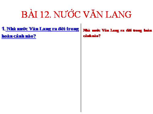 Bài 12. Nước Văn Lang