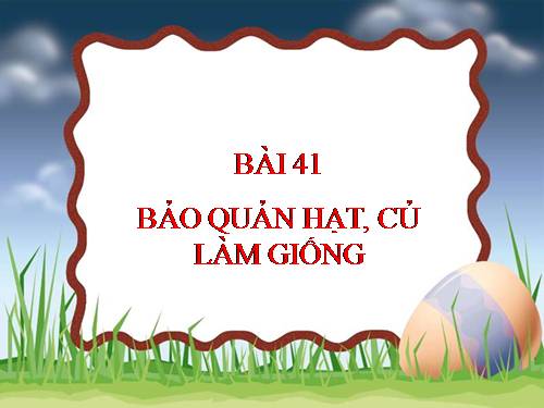 Bài 41. Bảo quản hạt, củ làm giống