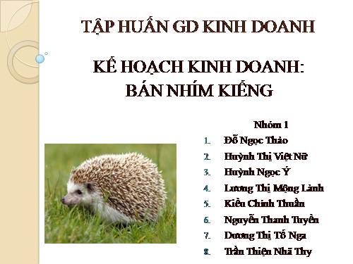 CHAN NUOI- KINH DOANH