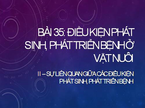 Bài 35. Điều kiện phát sinh, phát triển bệnh ở vật nuôi