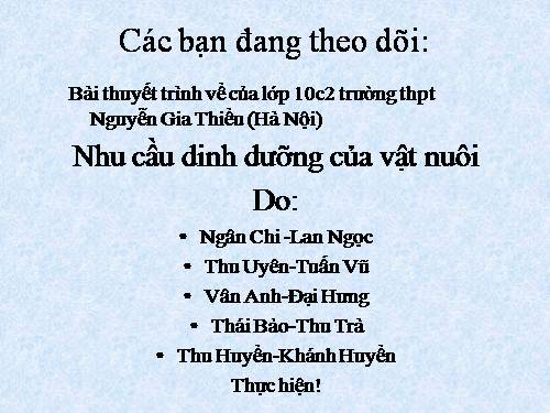 Bài 28. Nhu cầu dinh dưỡng của vật nuôi