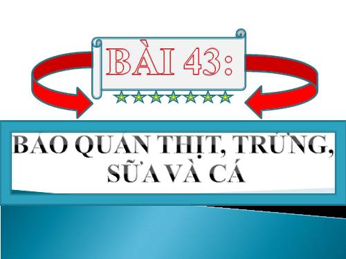 Bài 43. Bảo quản thịt, trứng, sữa và cá