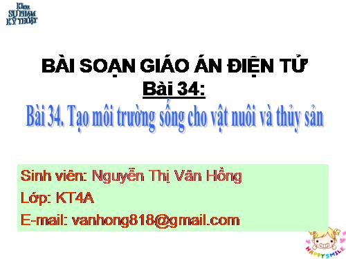 Bài 34. Tạo môi trường sống cho vật nuôi và thủy sản