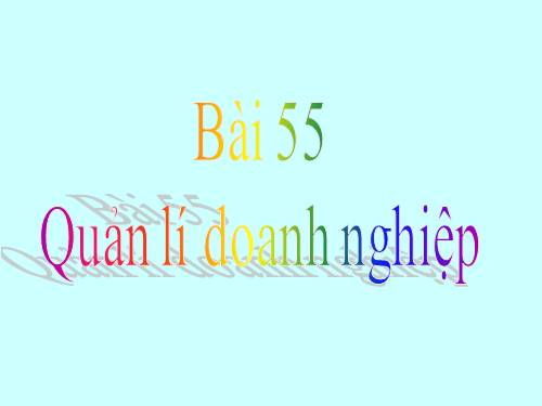 Bài 55. Quản lí doanh nghiệp