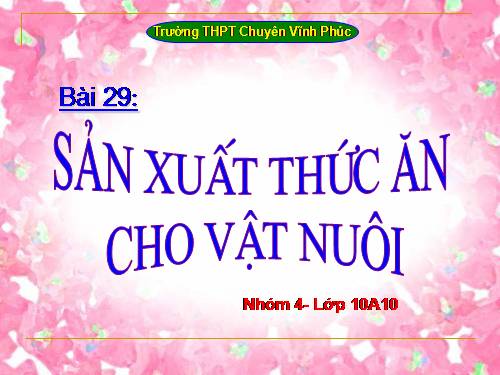 Bài 29. Sản xuất thức ăn cho vật nuôi