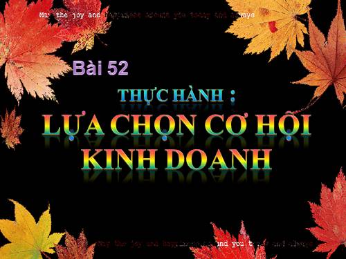 Bài 52. Thực hành: Lựa chọn cơ hội kinh doanh