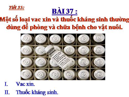 Bài 37. Một số loại vắc xin và thuốc thường dùng đề phòng và chữa bệnh cho vật nuôi