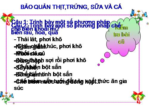 Bài 43. Bảo quản thịt, trứng, sữa và cá