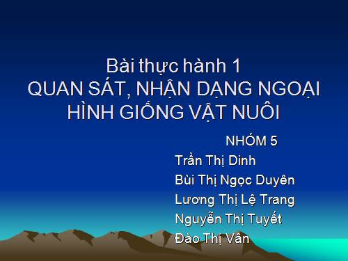 Bài 24. Thực hành: Quan sát, nhận dạng ngoại hình giống vật nuôi