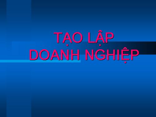 Tạo lập doanh nghiệp