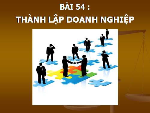 Bài 54. Thành lập doanh nghiệp