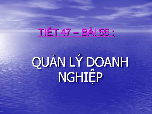 Bài 55. Quản lí doanh nghiệp