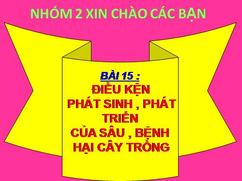 Bài 15. Điều kiện phát sinh, phát triển của sâu, bệnh hại cây trồng