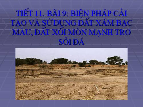 Bài 9. Biện pháp cải tạo và sử dụng đất xám bạc màu, đất xói mòn mạnh trơ sỏi đá