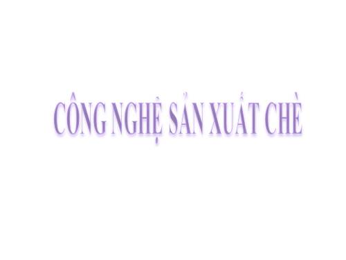 Chế biến chè