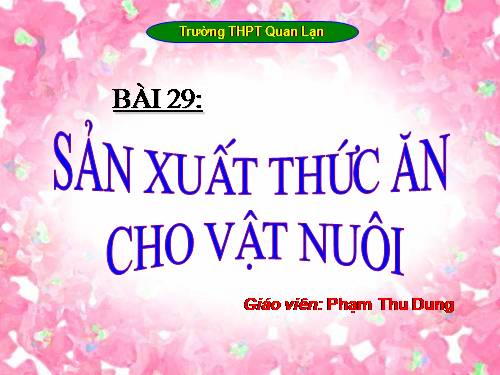 Bài 29. Sản xuất thức ăn cho vật nuôi