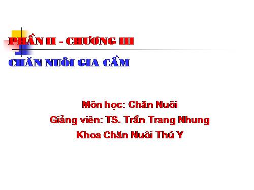 Kĩ thuật chăn nuôi gia cầm