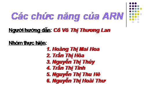 Chức năng của ARN