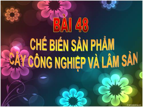 Bài 48. Chế biến sản phẩm cây công nghiệp và lâm sản